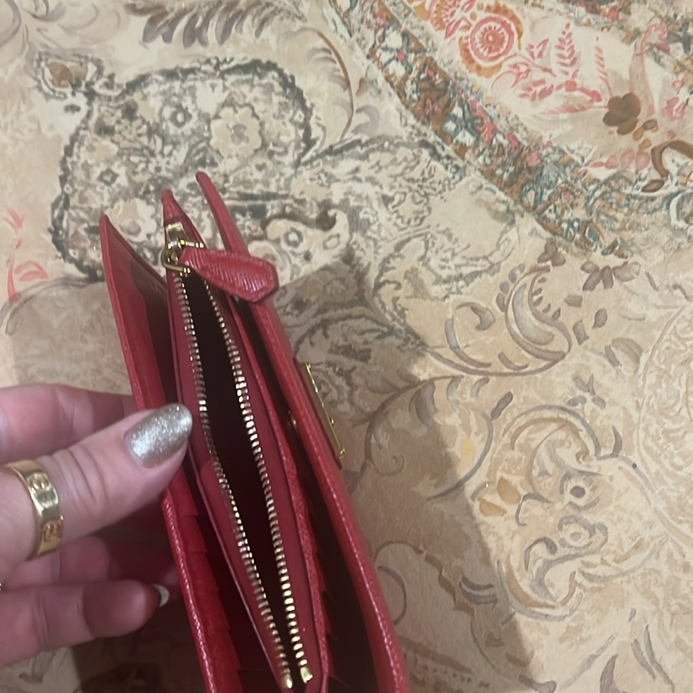 Prada Double Snap Wallet. Deep Red. Authentic - image 4